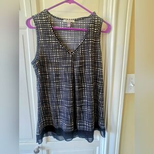 Black and Beige Sleeveless Top